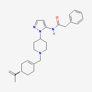 2-phenyl-N-[2-[1-[[(4S)-4-prop-1-en-2-ylcyclohexen-1-yl]methyl]piperidin-4-yl]pyrazol-3-yl]acetamide