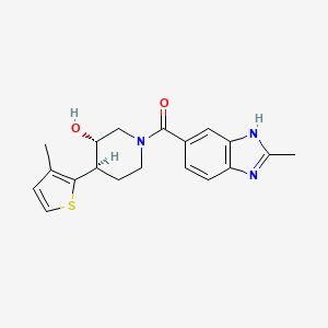 molecular formula C19H21N3O2S B3782231 [(3S,4R)-3-hydroxy-4-(3-methylthiophen-2-yl)piperidin-1-yl]-(2-methyl-3H-benzimidazol-5-yl)methanone 