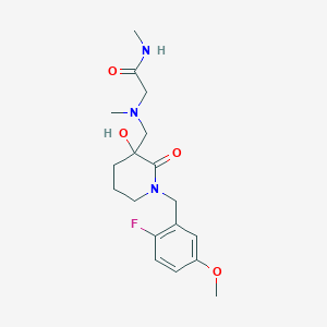 N~2~-{[1-(2-fluoro-5-methoxybenzyl)-3-hydroxy-2-oxopiperidin-3-yl]methyl}-N~1~,N~2~-dimethylglycinamide