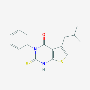 molecular formula C16H16N2OS2 B378225 5-isobutyl-3-phenyl-2-thioxo-2,3-dihydrothieno[2,3-d]pyrimidin-4(1H)-one CAS No. 406199-73-3