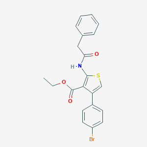 molecular formula C21H18BrNO3S B378226 Ethyl 4-(4-bromophenyl)-2-[(phenylacetyl)amino]-3-thiophenecarboxylate CAS No. 546097-25-0