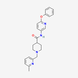 molecular formula C24H26N4O2 B3782261 1-[(6-methyl-2-pyridinyl)methyl]-N-(6-phenoxy-3-pyridinyl)-4-piperidinecarboxamide 