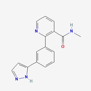 molecular formula C16H14N4O B3782268 N-methyl-2-[3-(1H-pyrazol-5-yl)phenyl]nicotinamide 