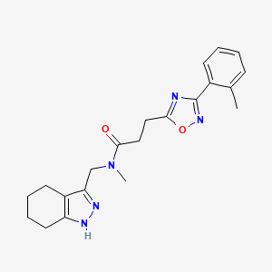 molecular formula C21H25N5O2 B3782281 N-methyl-3-[3-(2-methylphenyl)-1,2,4-oxadiazol-5-yl]-N-(4,5,6,7-tetrahydro-1H-indazol-3-ylmethyl)propanamide 