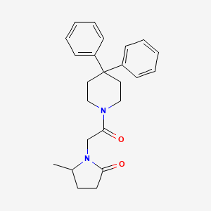 molecular formula C24H28N2O2 B3782292 1-[2-(4,4-diphenyl-1-piperidinyl)-2-oxoethyl]-5-methyl-2-pyrrolidinone 