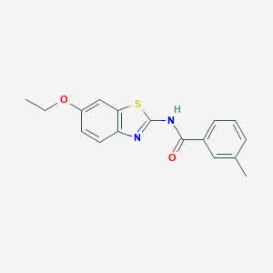 molecular formula C17H16N2O2S B378231 N-(6-ethoxy-1,3-benzothiazol-2-yl)-3-methylbenzamide 
