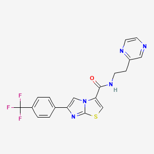 N-[2-(2-pyrazinyl)ethyl]-6-[4-(trifluoromethyl)phenyl]imidazo[2,1-b][1,3]thiazole-3-carboxamide