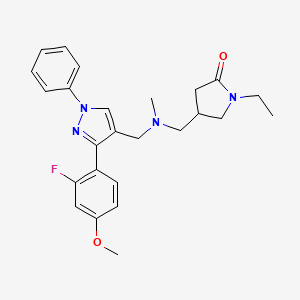 1-ethyl-4-{[{[3-(2-fluoro-4-methoxyphenyl)-1-phenyl-1H-pyrazol-4-yl]methyl}(methyl)amino]methyl}-2-pyrrolidinone