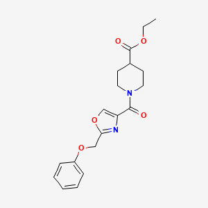 molecular formula C19H22N2O5 B3782324 ethyl 1-{[2-(phenoxymethyl)-1,3-oxazol-4-yl]carbonyl}-4-piperidinecarboxylate 