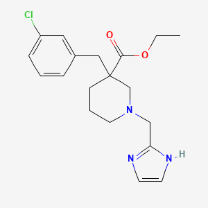 ethyl 3-(3-chlorobenzyl)-1-(1H-imidazol-2-ylmethyl)-3-piperidinecarboxylate