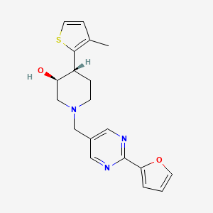 (3S*,4R*)-1-{[2-(2-furyl)pyrimidin-5-yl]methyl}-4-(3-methyl-2-thienyl)piperidin-3-ol