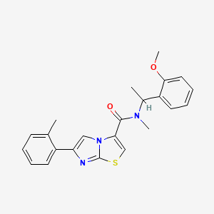 molecular formula C23H23N3O2S B3782359 N-[1-(2-methoxyphenyl)ethyl]-N-methyl-6-(2-methylphenyl)imidazo[2,1-b][1,3]thiazole-3-carboxamide 