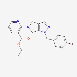 molecular formula C20H19FN4O2 B3782409 ethyl 2-[1-(4-fluorobenzyl)-4,6-dihydropyrrolo[3,4-c]pyrazol-5(1H)-yl]nicotinate 