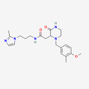 2-[1-(4-methoxy-3-methylbenzyl)-3-oxo-2-piperazinyl]-N-[3-(2-methyl-1H-imidazol-1-yl)propyl]acetamide