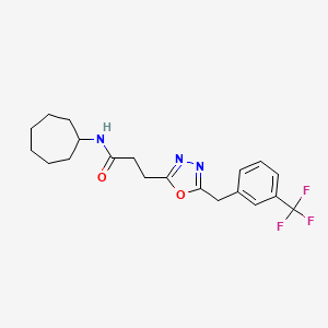 N-cycloheptyl-3-[5-[[3-(trifluoromethyl)phenyl]methyl]-1,3,4-oxadiazol-2-yl]propanamide