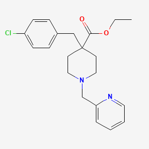 molecular formula C21H25ClN2O2 B3782441 ethyl 4-(4-chlorobenzyl)-1-(2-pyridinylmethyl)-4-piperidinecarboxylate 