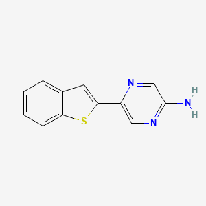 molecular formula C12H9N3S B3782450 5-(1-benzothien-2-yl)-2-pyrazinamine 