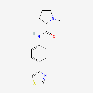 molecular formula C15H17N3OS B3782457 1-methyl-N-[4-(1,3-thiazol-4-yl)phenyl]prolinamide 