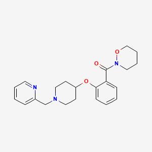 molecular formula C22H27N3O3 B3782469 2-(2-{[1-(2-pyridinylmethyl)-4-piperidinyl]oxy}benzoyl)-1,2-oxazinane 