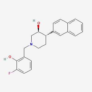 molecular formula C22H22FNO2 B3782477 (3S*,4S*)-1-(3-fluoro-2-hydroxybenzyl)-4-(2-naphthyl)piperidin-3-ol 