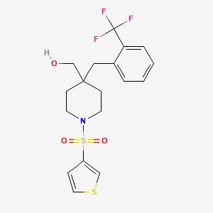 {1-(3-thienylsulfonyl)-4-[2-(trifluoromethyl)benzyl]-4-piperidinyl}methanol