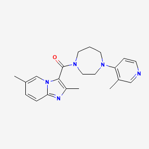 molecular formula C21H25N5O B3782501 2,6-dimethyl-3-{[4-(3-methylpyridin-4-yl)-1,4-diazepan-1-yl]carbonyl}imidazo[1,2-a]pyridine 