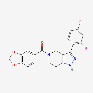 1,3-Benzodioxol-5-yl-[3-(2,4-difluorophenyl)-1,4,6,7-tetrahydropyrazolo[4,3-c]pyridin-5-yl]methanone