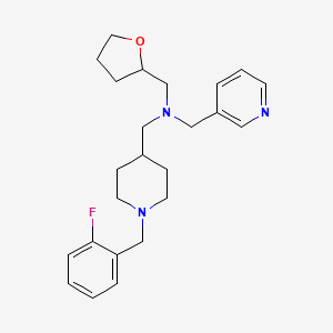 1-[1-[(2-fluorophenyl)methyl]piperidin-4-yl]-N-(oxolan-2-ylmethyl)-N-(pyridin-3-ylmethyl)methanamine