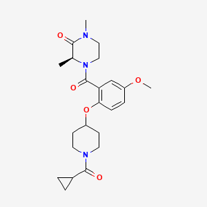 (3S*)-4-(2-{[1-(cyclopropylcarbonyl)-4-piperidinyl]oxy}-5-methoxybenzoyl)-1,3-dimethyl-2-piperazinone