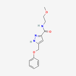 molecular formula C14H17N3O3 B3782534 N-(2-methoxyethyl)-5-(phenoxymethyl)-1H-pyrazole-3-carboxamide 