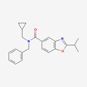 molecular formula C22H24N2O2 B3782538 N-benzyl-N-(cyclopropylmethyl)-2-isopropyl-1,3-benzoxazole-5-carboxamide 