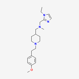 molecular formula C22H34N4O B3782546 1-(1-ethyl-1H-imidazol-2-yl)-N-({1-[2-(4-methoxyphenyl)ethyl]-4-piperidinyl}methyl)-N-methylmethanamine 