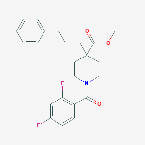 molecular formula C24H27F2NO3 B3782557 ethyl 1-(2,4-difluorobenzoyl)-4-(3-phenylpropyl)-4-piperidinecarboxylate 