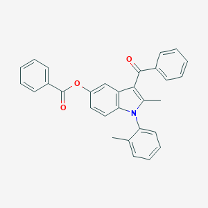 molecular formula C30H23NO3 B378257 3-benzoyl-2-methyl-1-(2-methylphenyl)-1H-indol-5-yl benzoate 