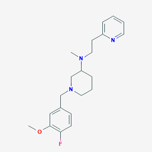 molecular formula C21H28FN3O B3782596 1-[(4-fluoro-3-methoxyphenyl)methyl]-N-methyl-N-(2-pyridin-2-ylethyl)piperidin-3-amine 