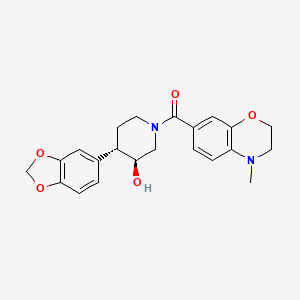 molecular formula C22H24N2O5 B3782610 (3S*,4S*)-4-(1,3-benzodioxol-5-yl)-1-[(4-methyl-3,4-dihydro-2H-1,4-benzoxazin-7-yl)carbonyl]piperidin-3-ol 