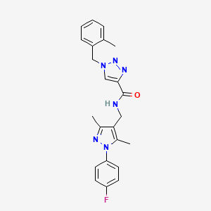 N-{[1-(4-fluorophenyl)-3,5-dimethyl-1H-pyrazol-4-yl]methyl}-1-(2-methylbenzyl)-1H-1,2,3-triazole-4-carboxamide