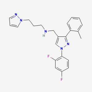 N-{[1-(2,4-difluorophenyl)-3-(2-methylphenyl)-1H-pyrazol-4-yl]methyl}-3-(1H-pyrazol-1-yl)-1-propanamine