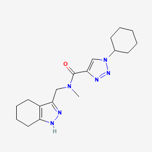 molecular formula C18H26N6O B3782638 1-cyclohexyl-N-methyl-N-(4,5,6,7-tetrahydro-1H-indazol-3-ylmethyl)triazole-4-carboxamide 