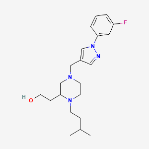 2-[4-{[1-(3-fluorophenyl)-1H-pyrazol-4-yl]methyl}-1-(3-methylbutyl)-2-piperazinyl]ethanol