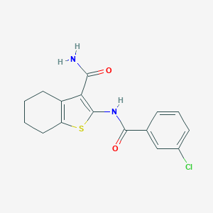 molecular formula C16H15ClN2O2S B378266 2-(3-Chlorobenzamido)-4,5,6,7-tetrahydrobenzo[b]thiophene-3-carboxamide CAS No. 300573-63-1
