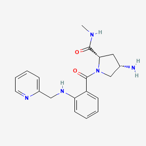 molecular formula C19H23N5O2 B3782661 (4S)-4-amino-N-methyl-1-{2-[(pyridin-2-ylmethyl)amino]benzoyl}-L-prolinamide 