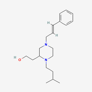 molecular formula C20H32N2O B3782673 2-{1-(3-methylbutyl)-4-[(2E)-3-phenyl-2-propen-1-yl]-2-piperazinyl}ethanol 