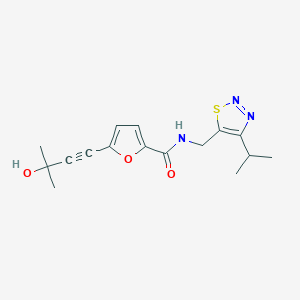 molecular formula C16H19N3O3S B3782682 5-(3-hydroxy-3-methylbut-1-yn-1-yl)-N-[(4-isopropyl-1,2,3-thiadiazol-5-yl)methyl]-2-furamide 