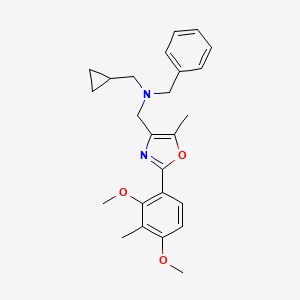 molecular formula C25H30N2O3 B3782693 N-benzyl-1-cyclopropyl-N-{[2-(2,4-dimethoxy-3-methylphenyl)-5-methyl-1,3-oxazol-4-yl]methyl}methanamine 