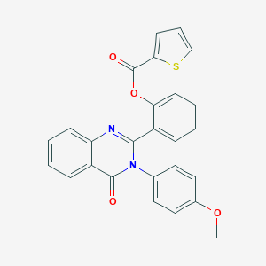 molecular formula C26H18N2O4S B378271 2-[3-(4-Methoxyphenyl)-4-oxo-3,4-dihydro-2-quinazolinyl]phenyl 2-thiophenecarboxylate 
