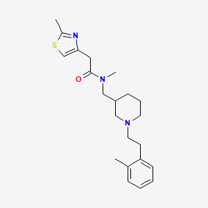 molecular formula C22H31N3OS B3782720 N-methyl-N-[[1-[2-(2-methylphenyl)ethyl]piperidin-3-yl]methyl]-2-(2-methyl-1,3-thiazol-4-yl)acetamide 