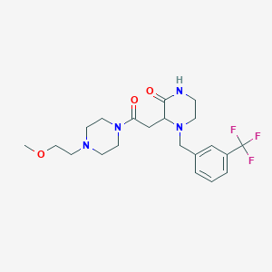 3-{2-[4-(2-methoxyethyl)-1-piperazinyl]-2-oxoethyl}-4-[3-(trifluoromethyl)benzyl]-2-piperazinone