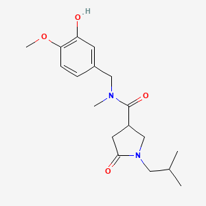 N-(3-hydroxy-4-methoxybenzyl)-1-isobutyl-N-methyl-5-oxopyrrolidine-3-carboxamide