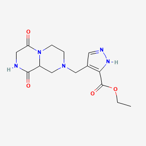 ethyl 4-[(6,9-dioxooctahydro-2H-pyrazino[1,2-a]pyrazin-2-yl)methyl]-1H-pyrazole-3-carboxylate